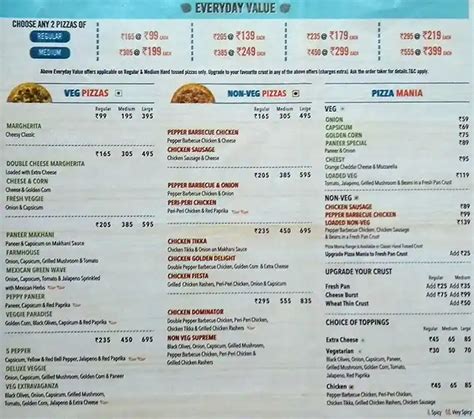 dominos mumbai menu|General Menu .